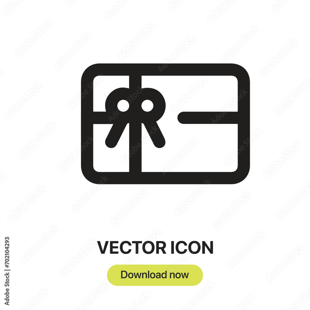 Poster gift card icon vector. linear-style sign for mobile concept and web design. gift card symbol illustr