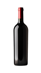 Elegant bottle of red wine isolated on transparent background,png file