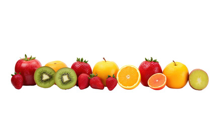 Colorful fruits isolated on transparent background,png file