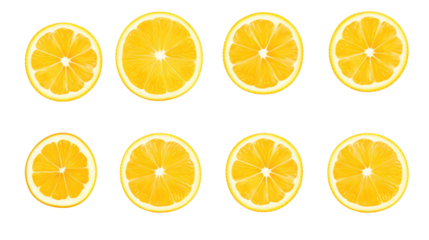 Collection of orange slices. Oranges isolated on transparent background,png file