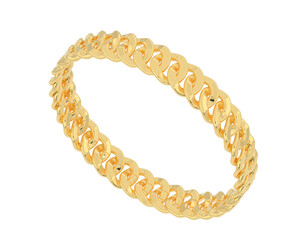 Gold bracelet isolated on background. 3d rendering - illustration