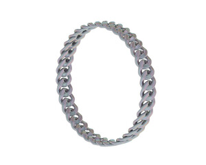 Gold bracelet isolated on background. 3d rendering - illustration