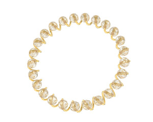 Gold bracelet isolated on background. 3d rendering - illustration