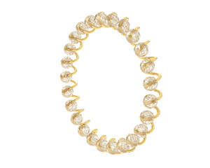 Gold bracelet isolated on background. 3d rendering - illustration