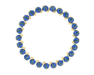 Gold bracelet isolated on background. 3d rendering - illustration