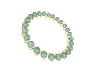 Gold bracelet isolated on background. 3d rendering - illustration