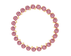 Gold bracelet isolated on background. 3d rendering - illustration