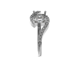Diamond ring isolated on background. 3d rendering - illustration