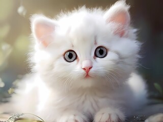 Naklejka na ściany i meble white persian kitten