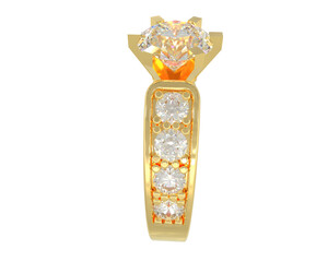 Diamond ring isolated on background. 3d rendering - illustration