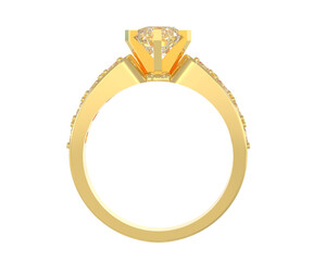 Diamond ring isolated on background. 3d rendering - illustration