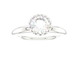 Diamond ring isolated on background. 3d rendering - illustration