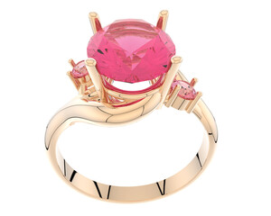 Diamond ring isolated on background. 3d rendering - illustration