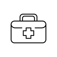 First aid kit outline icons, minimalist vector illustration ,simple transparent graphic element .Isolated on white background