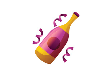 Wine New Year Party Sticker