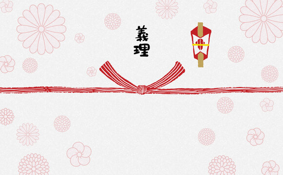 手描きモダン熨斗紙　【義理】　Noshi paper [obligation]
