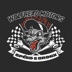 Wolf Head grunge vintage vector