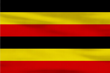 Uganda Flag - Country Black, Yellow, Red Horizontal Stripes