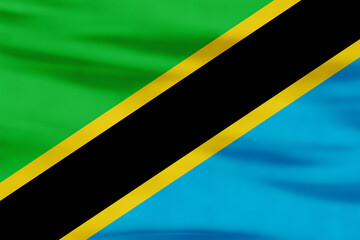 Tanzania Flag - Country Green, Yellow, Black, Blue Diagonal Stripes