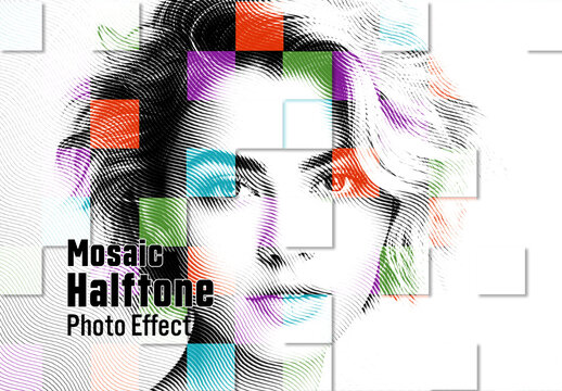 Halftone Mosaik Photo Effect