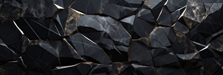 Black marble with veins, Emperador marbel texture with high resolution, The luxury of polished limestone background. Marble with Polygon Design 3D Wallpaper - obrazy, fototapety, plakaty