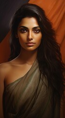 The Enchanting Beauty of a Woman with Perfect Skin. A fictional character created by Generative AI. 