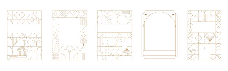 Art Deco frames minimalist collection. Elegant luxury borders and frames, vector templates design © Marina Zlochin