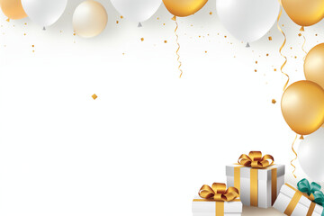 Birthday vector banner template. Happy birthday to you text in white space background with gifts and balloon decoration element for birth day celebration greeting design. 