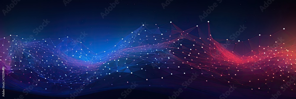 Poster wave of dots and weave lines. abstract background. network connection structure.