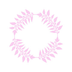 Easter circle frame, wreath with branches. Vector illustration.