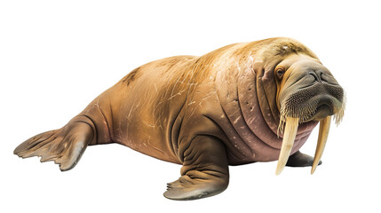 Arctic walrus isolated on a transparent background