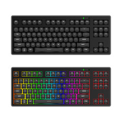 flat black color keyboard with black rgb keyboard