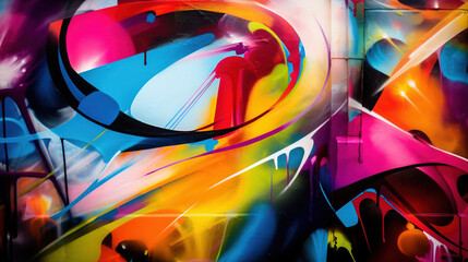 Graffiti on the wall, abstract colorful background