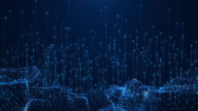 Digital data flow flowing data Stream Circuit Board fiber optic lines light beam big data storage, blockchain, hi-speed internet. Speed Connection Big Data Quantum computing Lights Lines 4K 3D