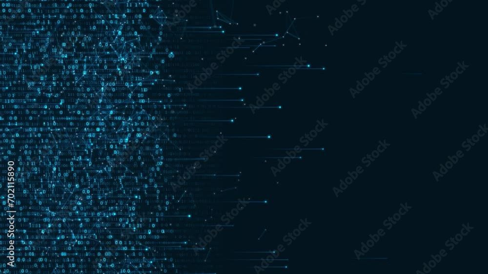 Poster blue neon line technology background. abstract application code moving in a cyberspace. data, inform