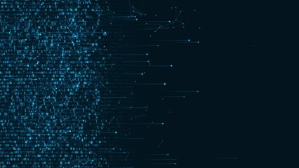 Blue neon line technology background. Abstract application code moving in a cyberspace. data, information, computing, big data, statistics, processing, cloud. futuristic cyber and technology concept - Powered by Adobe