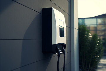 Electric home wall charger with cable, wallbox ev charging station