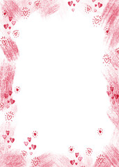 Pink Valentine's Day background. PNG transparent digitally hand painted illustration