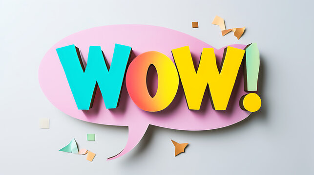 Soft Pop Style WOW! Speech Bubble 