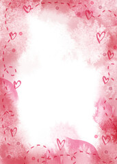 Fototapeta na wymiar Pink Valentine's Day background. PNG transparent digitally hand painted illustration