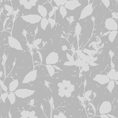 Seamless graphic pattern with hand drawn flowers for surface design and other design projects