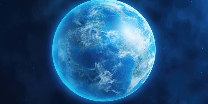 Blue marble background in the form of a planet