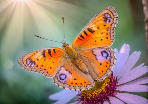close-up photo butterfly on flower