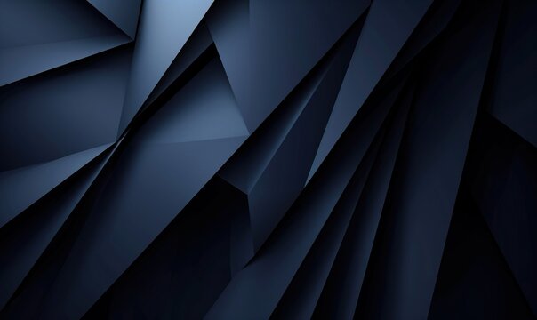 Fototapeta Modern black blue abstract background. Minimal. Color gradient. Dark. Web banner. Geometric shape. 3d effect. Lines stripes triangles. Design. Futuristic. Cut paper or metal effect. Luxury. Premium.