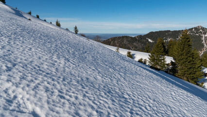 A snowy slope in the mountains of Bavaria