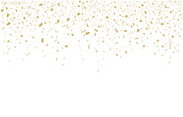 Vector confetti. Golden tinsel, confetti fall from the sky. Shiny confetti . Holiday, birthday. vector illustration