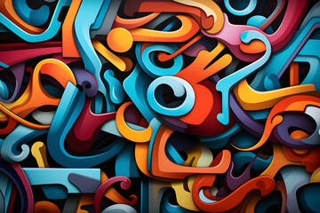 Naklejka premium Graffiti Fusion: Lebendiger Hintergrund im urbanen Street-Art-Style