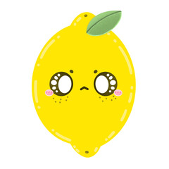 Fototapeta premium Cute Lemon Mascot Character Kawaii Cartoon Lemon Cartoon illustration Drawing Fruit Yellow Fruit Cute Fruit Cute Lemon Kawaii Lemon