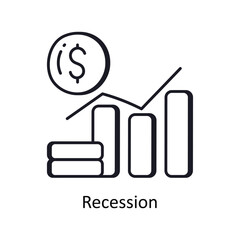 Recession vector outline doodle Design illustration. Symbol on White background EPS 10 File 