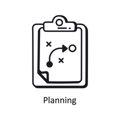 Planning vector outline doodle Design illustration. Symbol on White background EPS 10 File 